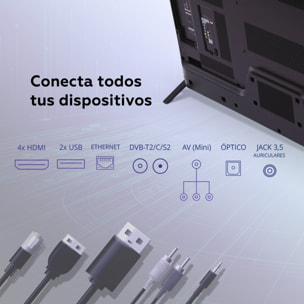 Smart TV 50 pulgadas 4K Hey Google Official Assistant con control por voz. Televisor Android 14 - TD Systems PRIME50C21GLE