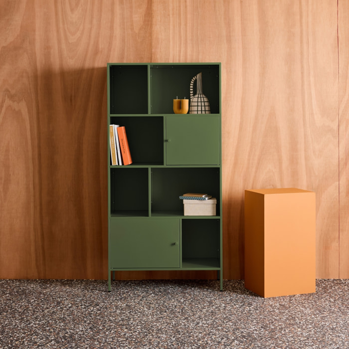 Buffet, meuble de rangement industriel métal 8 compartiments OKLAHOMA