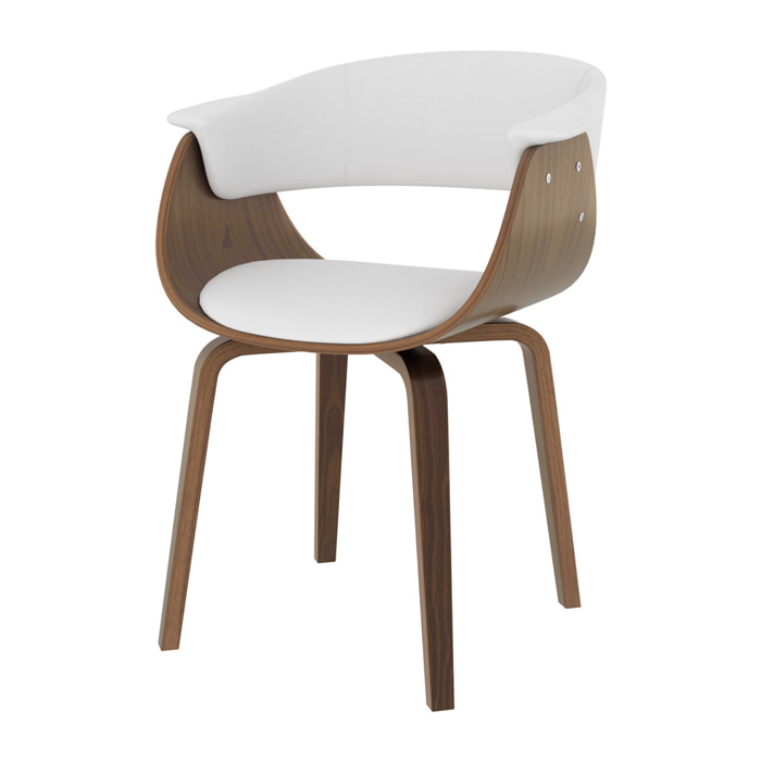 Chaise en cuir synthétique blanc - Piada