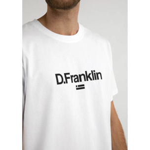 Camiseta Básica Logo Flag T-Shirt en Blanco D.Franklin