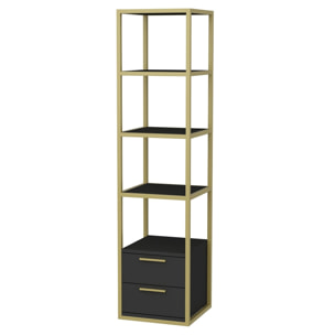 Librería, 100% tablero de aglomerado rechapado en melamina, color oro_x000D_
antracita