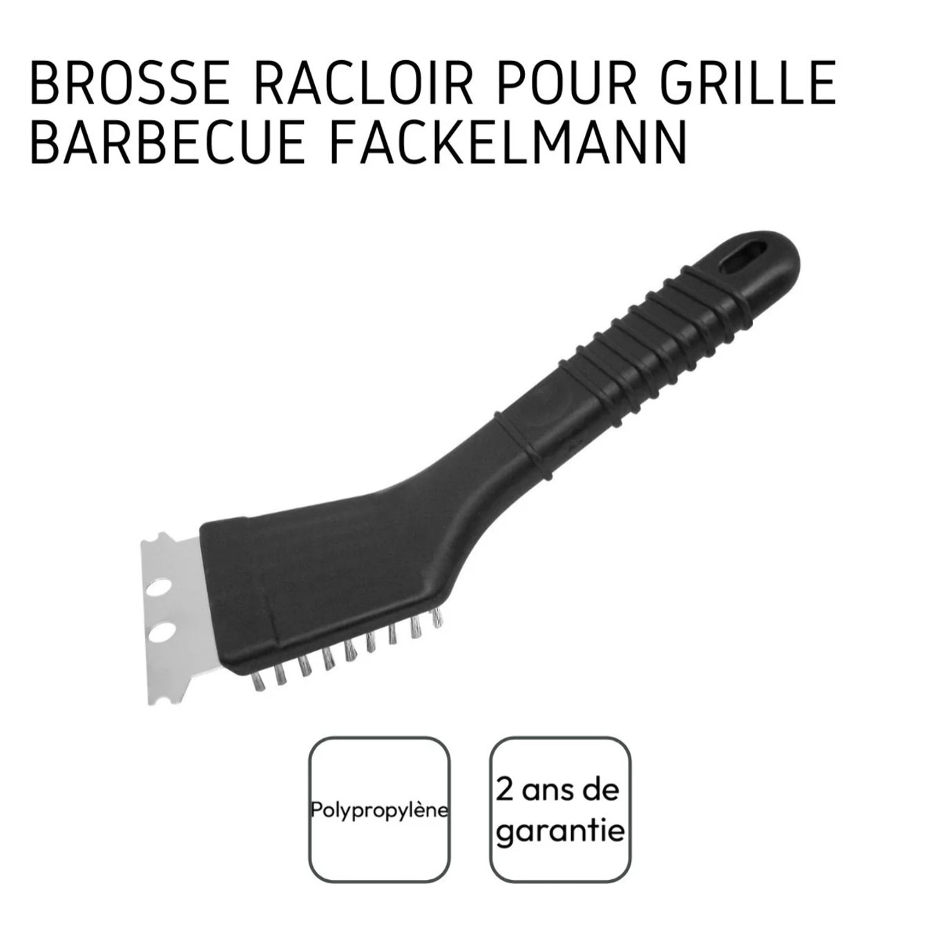 Racloir à plancha et brosse à barbecue 2 en 1 22 cm Fackelmann BBQ Edition