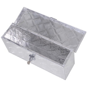 HOMCOM Boite de rangement - boîte à outils en aluminium - caisse à outil alu. verrouillage clé dim. 50L x 15,5l x 20,5H cm