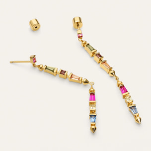 Pendientes Long Iris Colors Baño Oro