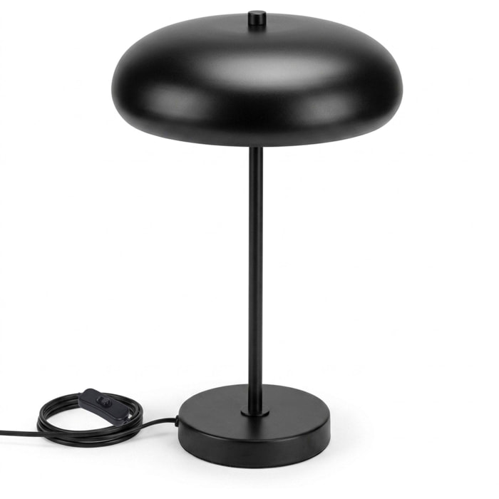 Lámpara de mesa metálica Negro 25x40cm de diseño moderno con doble casquillo E14