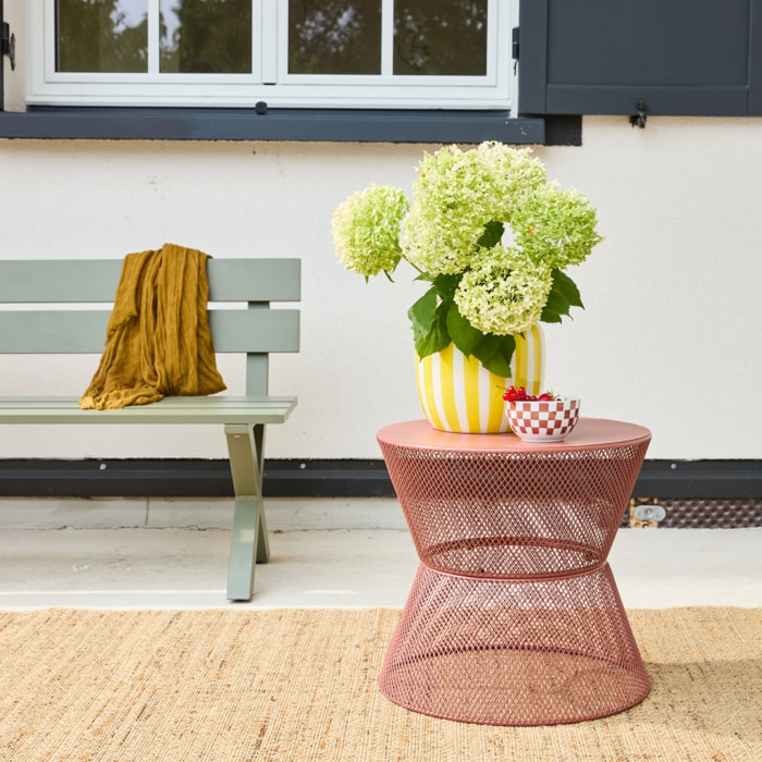 Table d'appoint extérieure acier effet grillagé TIVO