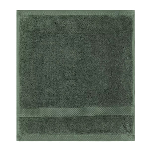Carre pur coton 550 g/m² uni vert Elea kaki