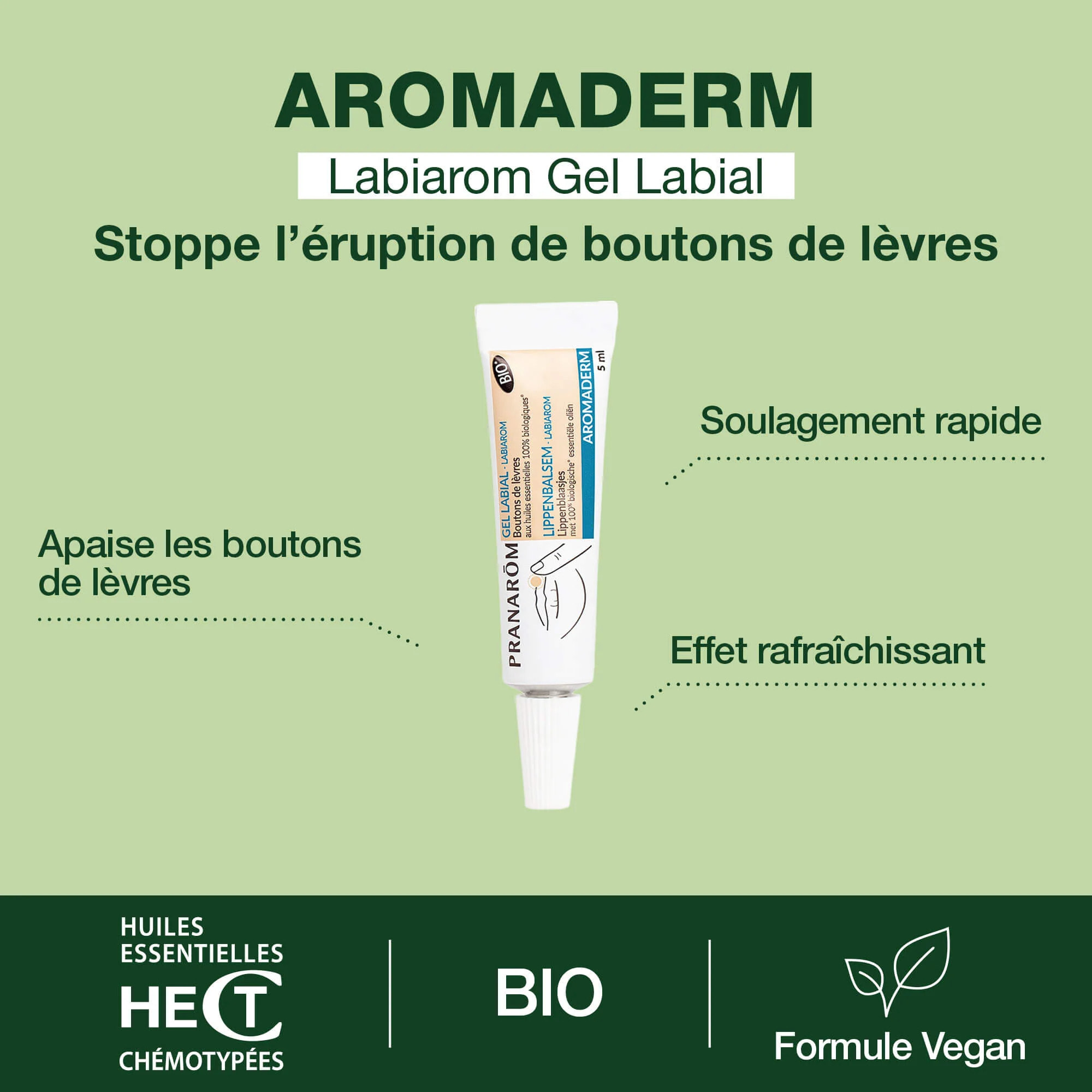 Pranarom - Gel labial pour boutons - Bio - 5 ml