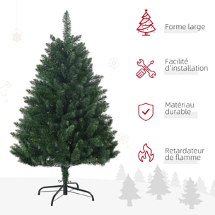 Sapin de Noël artificiel Ø 85 x 120H cm 305 branches épines imitation Nordmann grand réalisme vert