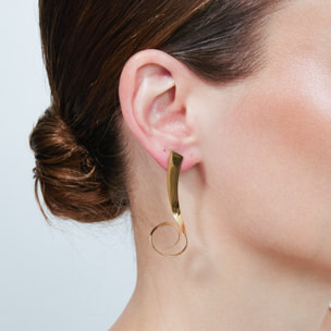 Pendientes Moneu acabado oro amarillo 18k