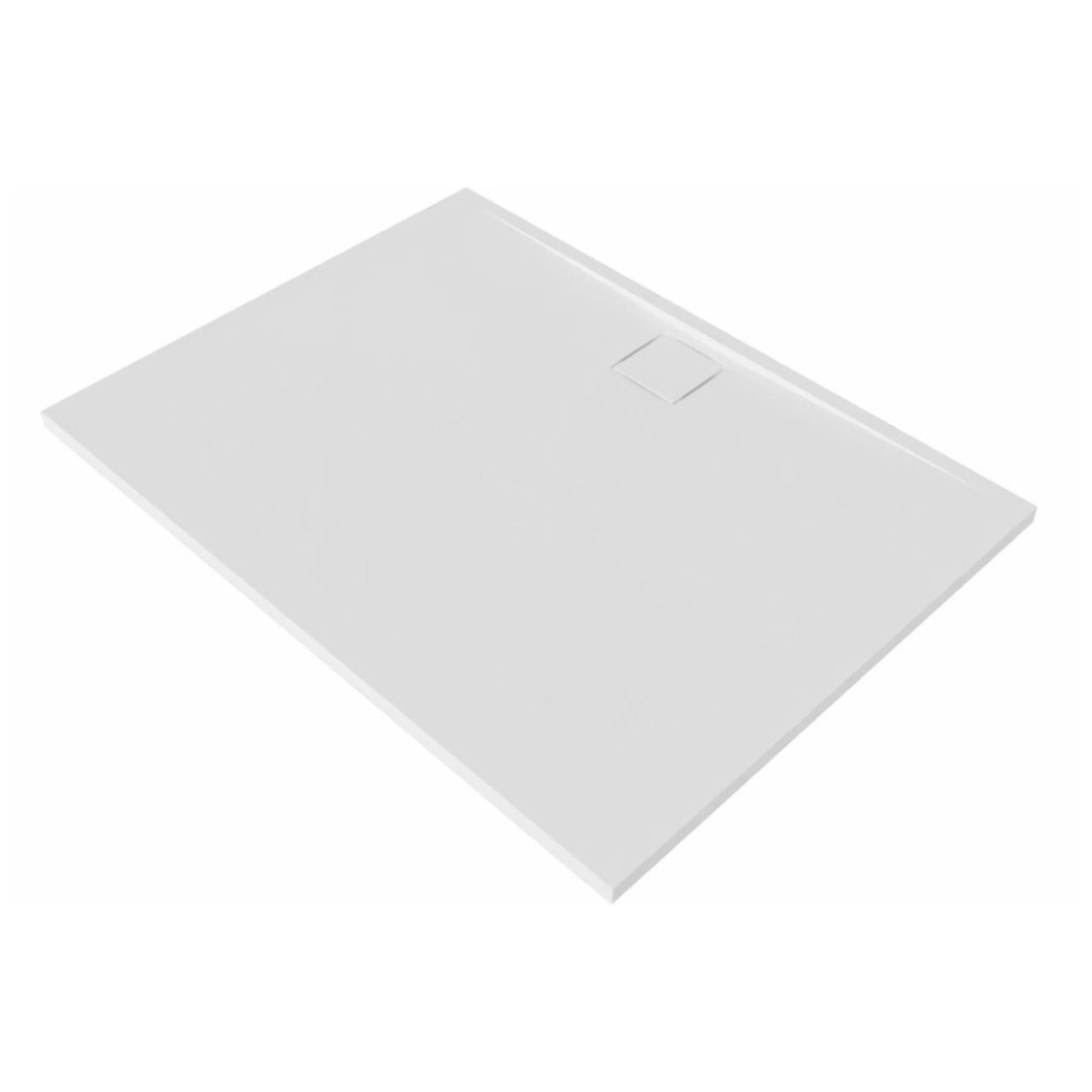 Vision 120x90cm receveur de douche rectangulaire ultra-plat 3cm, surface antidérapante, marbre coulé, blanc (SATSVVI12090B)