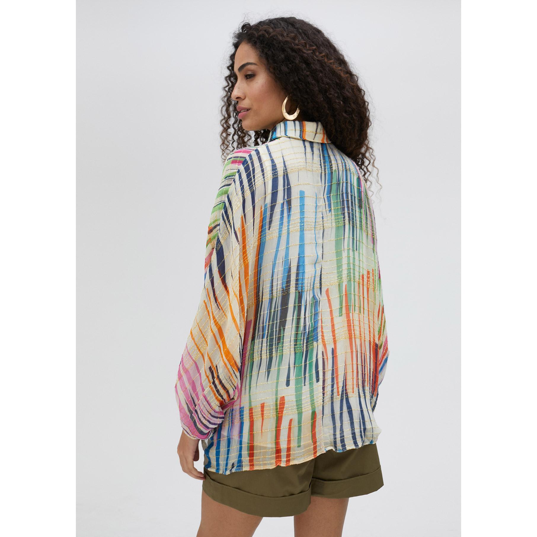 Camicia a righe multicolori