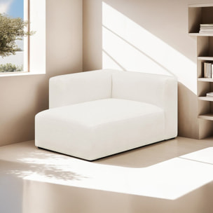 Méridienne d'angle à gauche modulable en tissu bouclette - MODULO