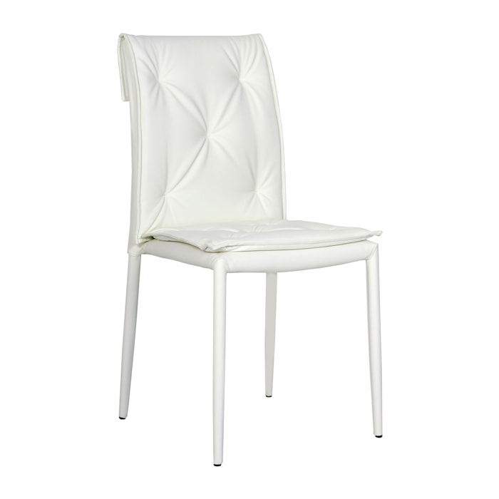 Set Da 4, Sedie New Mixi Similpelle Bianca