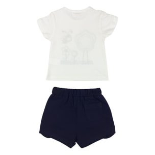 TSHIRT JERSEY BIANCO E SHORT JERSEY BLU APPLICAZIONE APINA