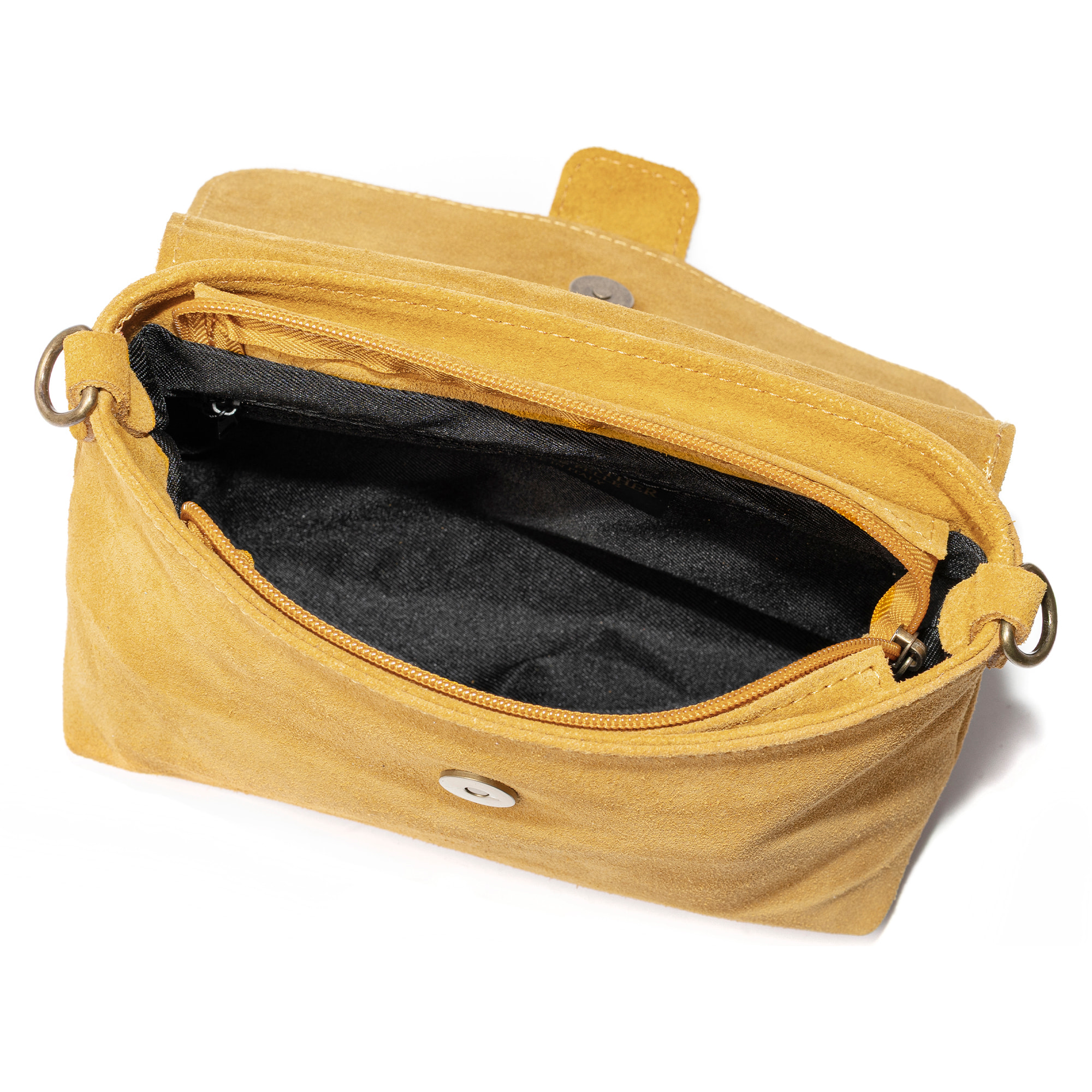 Bagnone bolso bandolera mujer. Piel auténtica Gamuza.