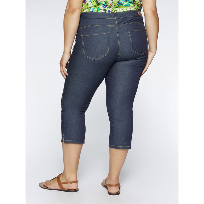 Fiorella Rubino - Jeans Capri con impunture a contrasto - Blu
