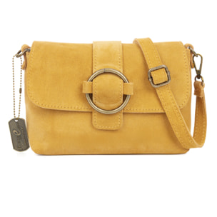 Bagnone borsa a tracolla donna. Pelle autentica Camoscio.