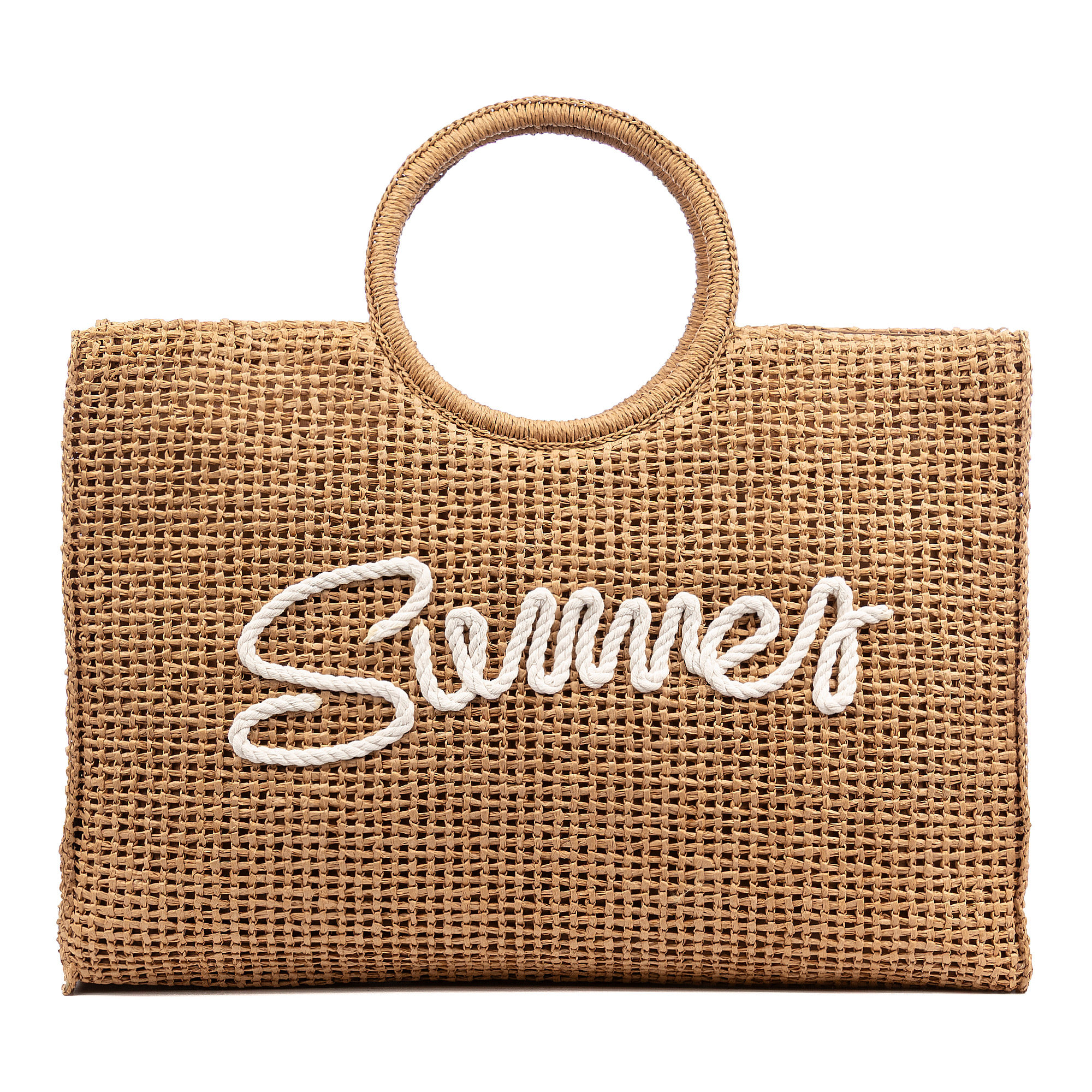 Bérgamo Bolso de mano Mujer. Fabricado en paja trenzada diseño "Summer".