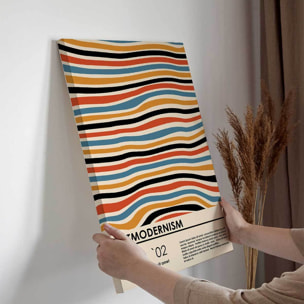 Tableau abstrait lignes ondulées rétro Toile imprimée