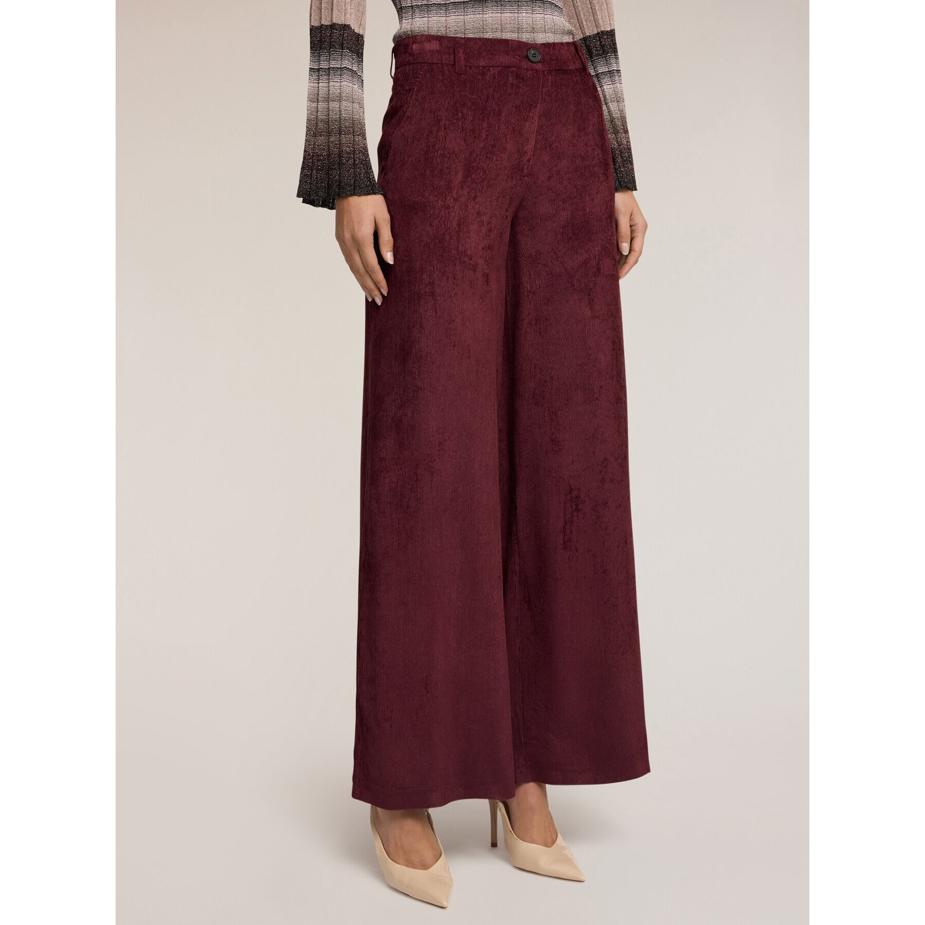 Motivi - Pantalones palazzo de pana - Burgundy