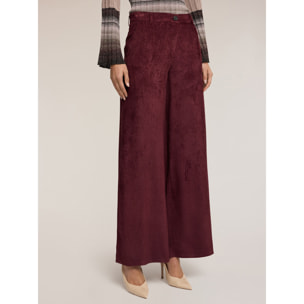 Motivi - Pantalones palazzo de pana - Burgundy