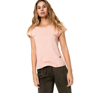 Camiseta de manga corta estilo safari urbano para mujer