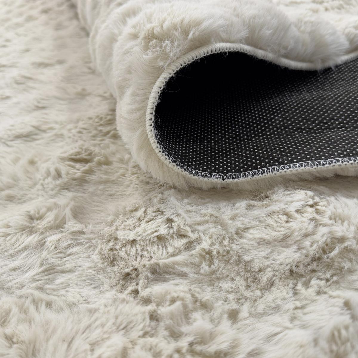 Tapis shaggy, faux uni sobre, poil long shaggy moelleux