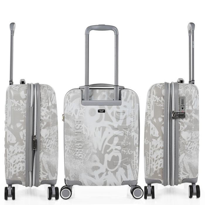 Maleta Pc Pequeña Dkny Rebellion Storm Grey+White