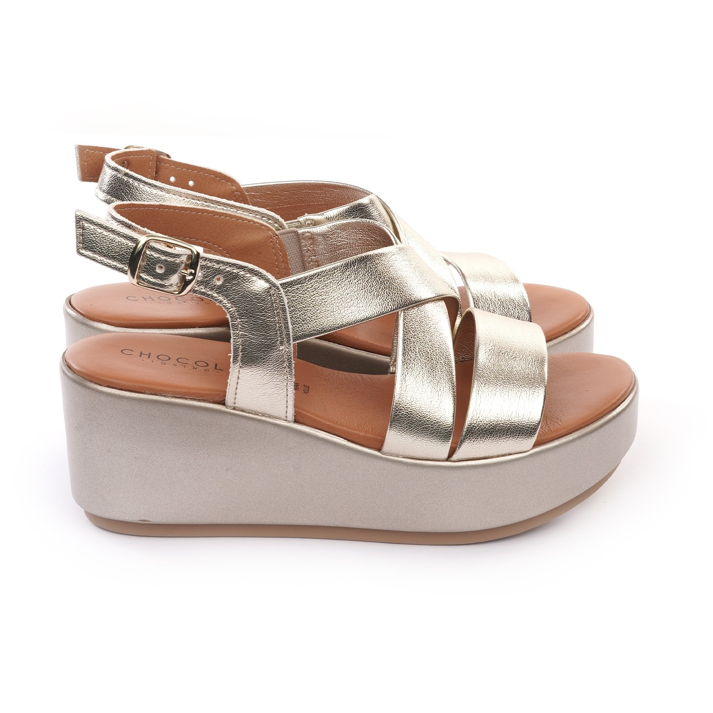 SANDALO ZEPPA INCROCIATO PLATINO