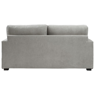 Canapé 3 pl LYS 175 cm fixe tissu Moderne Silver - 100% déhoussable - Fabriqué en France