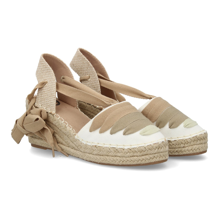 Alpargata valenciana cuña lazada para mujer