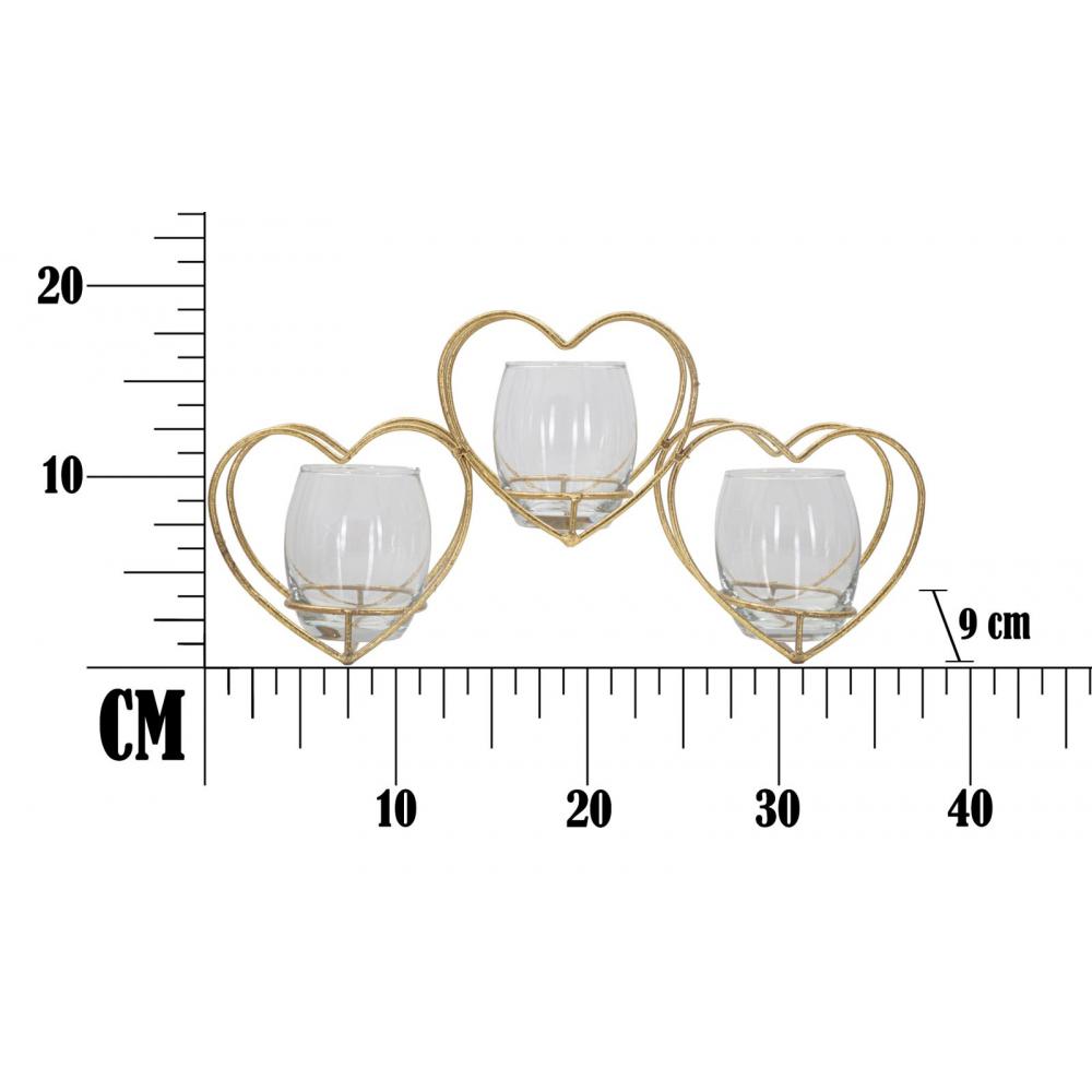 PORTACANDELE HEART CHARME1921 DORATO