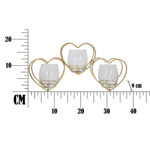 PORTACANDELE HEART CHARME1921 DORATO