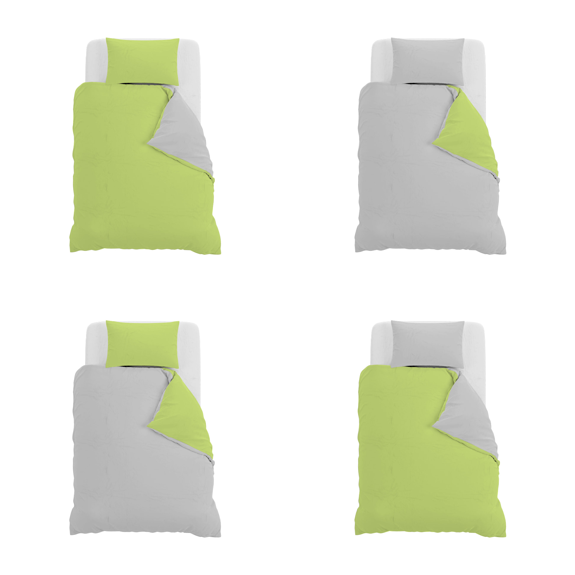 PARURE COPRIPIUMINO NATURAL COLOR PIAZZA E MEZZA - 100% COTONE MADE IN ITALY