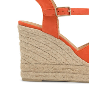 Sandalia de cuña Blaudell en ante con cierre de pulsera