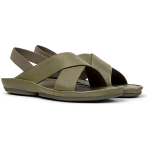 Sandalias - CAMPER Right Isla - Verde - Cuero liso