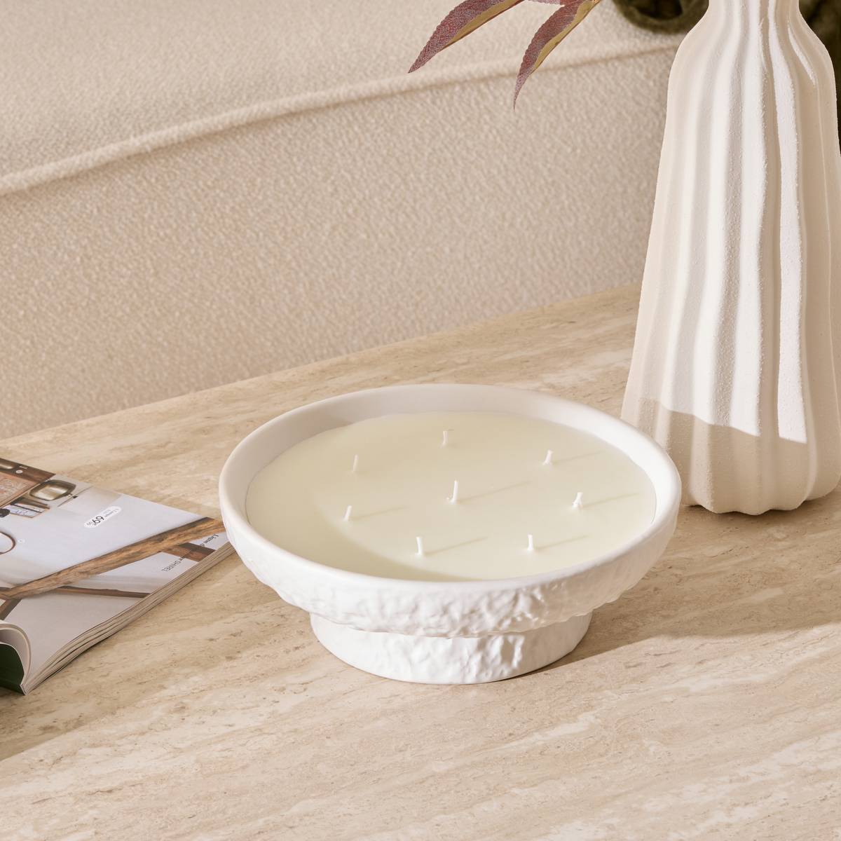 Bougie parfumée Stony 400g pot céramique vanille