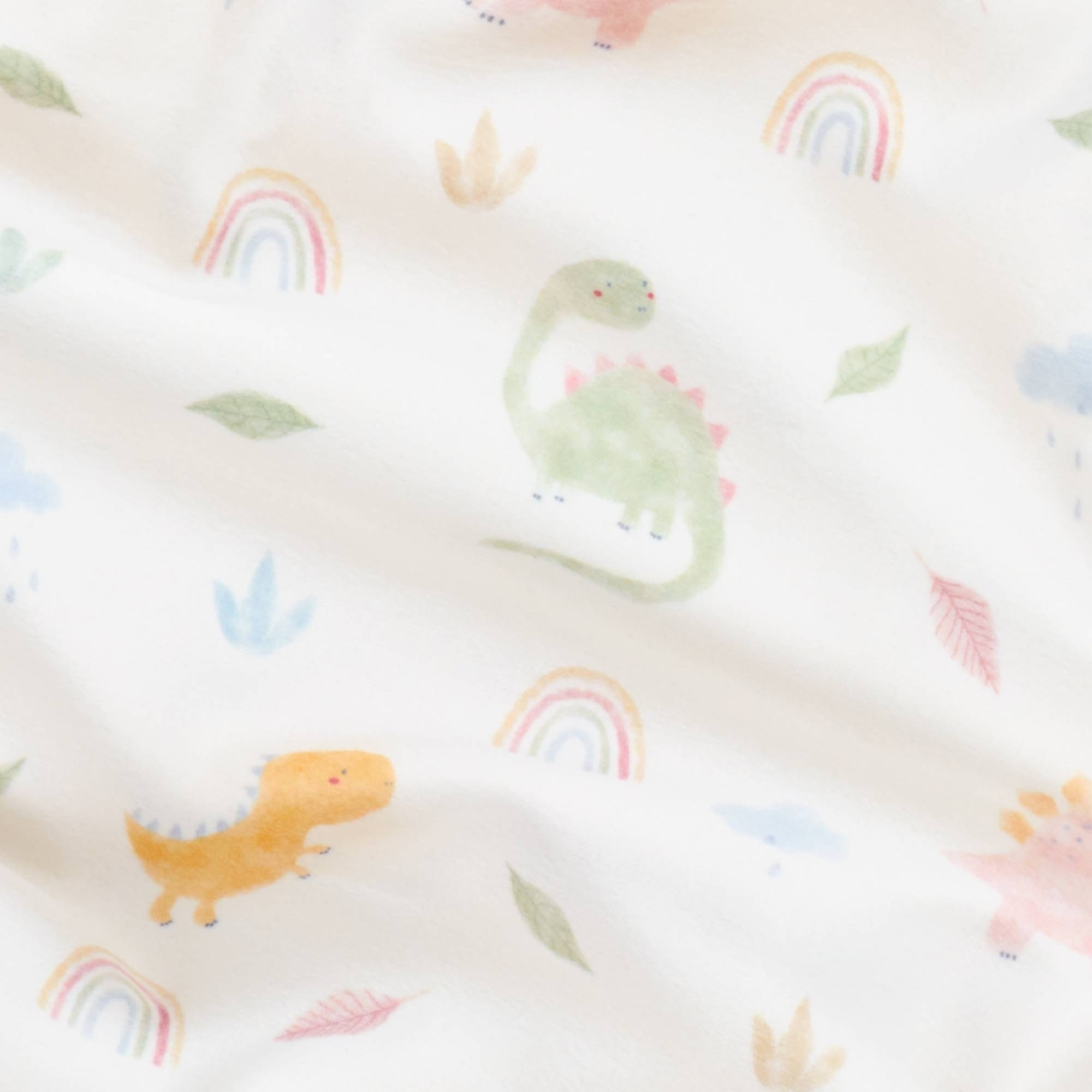 Plaid polar dinosaurios Natis color blanco Poliéster