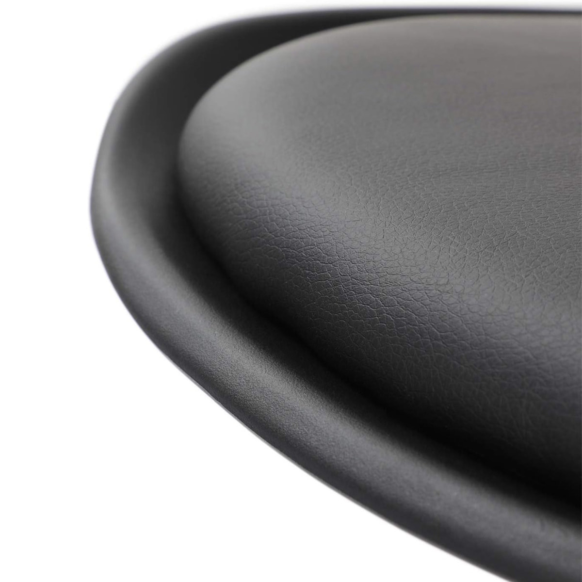 Set di 4 sedie WYNWOOD in polipropilene nero, cuscino ecopelle, gambe in legno di faggio, 47x52x82 cm