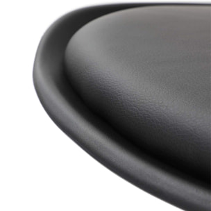 Set di 4 sedie WYNWOOD in polipropilene nero, cuscino ecopelle, gambe in legno di faggio, 47x52x82 cm