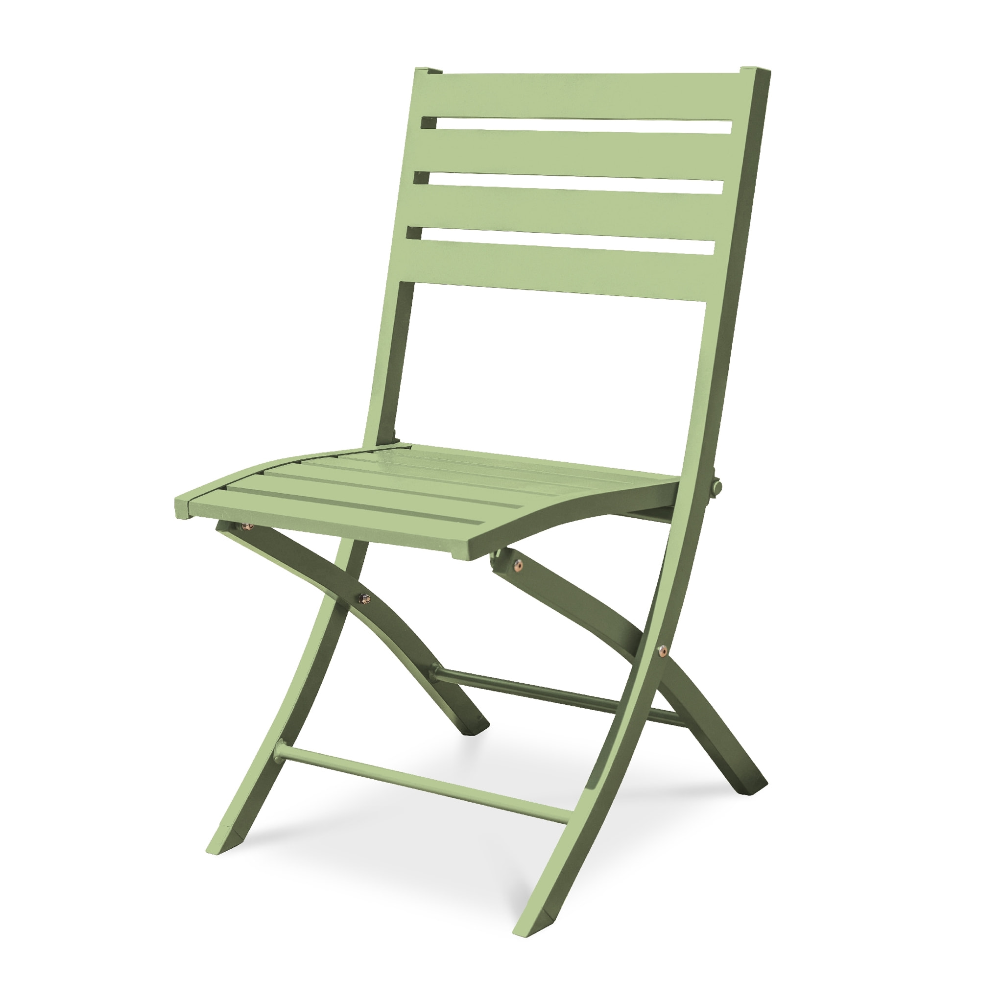 MARIUS - Chaise de jardin pliante en aluminium vert lagune