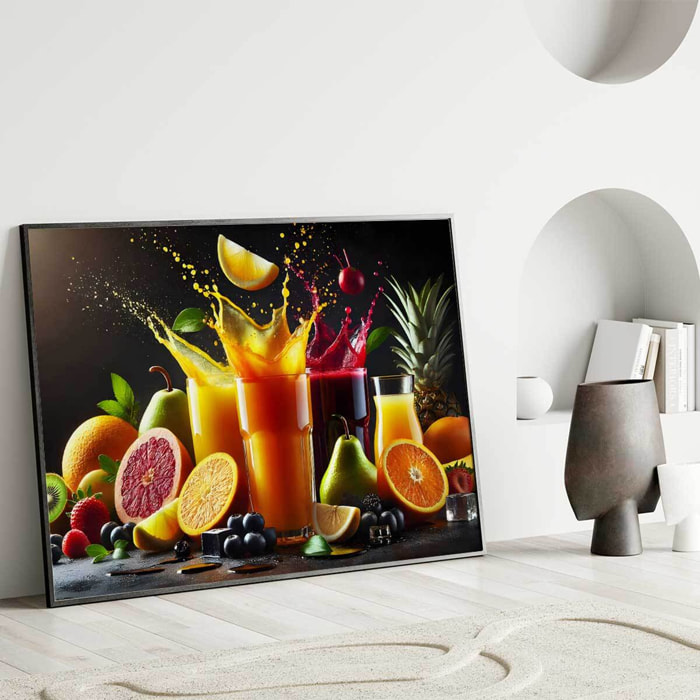 Affiche encadrée jus de fruits exotiques Affiche + cadre en métal - Noir