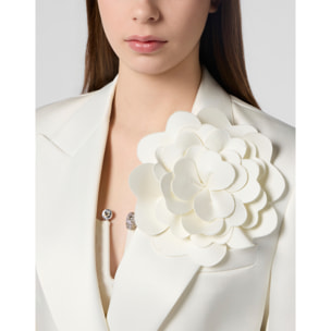 PHILIPP PLEIN Double-Breasted Satin Blazer Roses