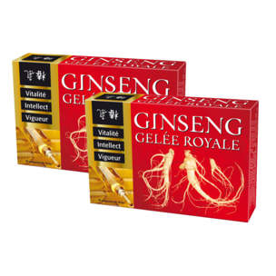 NUTRI EXPERT - Ginseng Gelée Royale - Favorise tonus physique et intellectuel - Soutient la résistance et la vigueur - Combat la fatigue - Actifs d'Origine Naturelle - Vegan - Lot de 2 produits