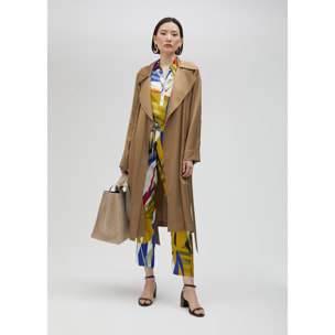 Trench lungo in satin