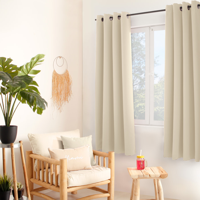 Rideau thermique en microfibre doublée - Ecru