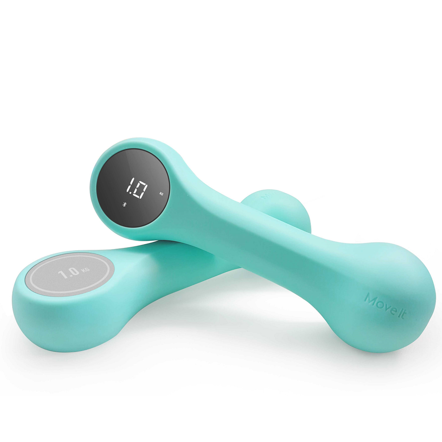 Dumbbell intelligenti da 1Kg, con applicazione di registrazione. Strumento di fitness intelligente.