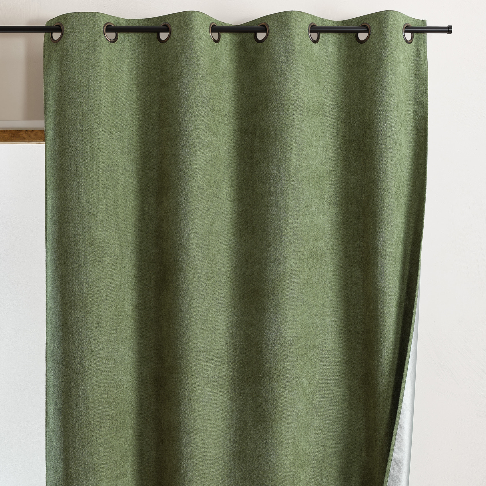 Rideau thermique occultant à œillets et réflecteur de chaleur - Vert Olive