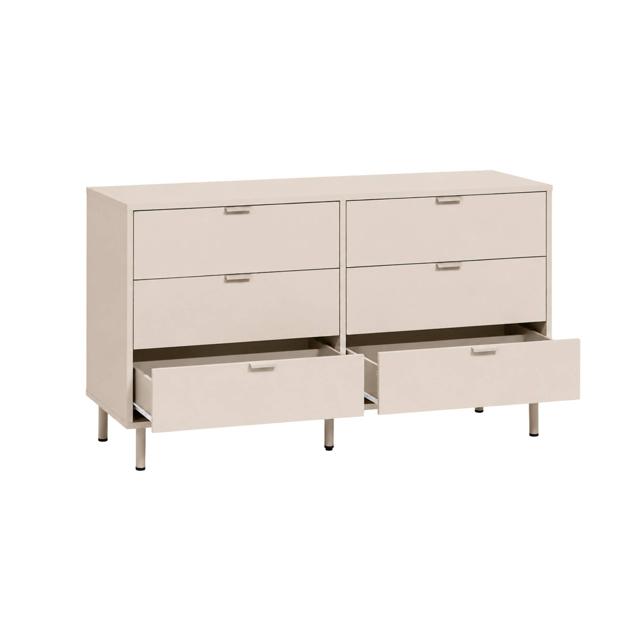 Commode décor bois et métal 6 tiroirs ELLIE